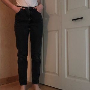 High-Waisted Black Jeans